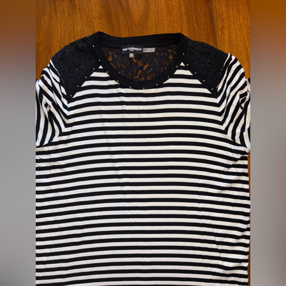 Karl Lagerfeld Lace Trim Top Size Women’s XL - Picture 5 of 7